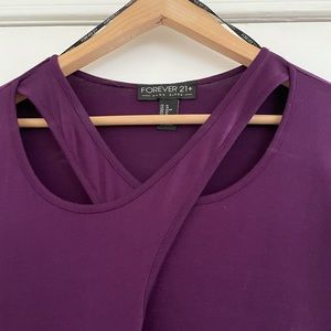 Forever 21+ purple long-sleeved top with cut- out detail